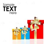 Colorful Gift Boxes with Ribbons and Sample Text